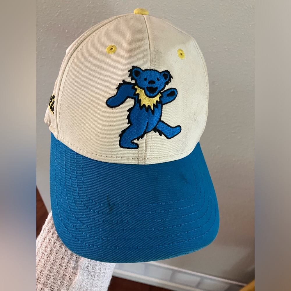 Grateful Dead Blue and Cream Baseball Cap with Dancing Bear Patch